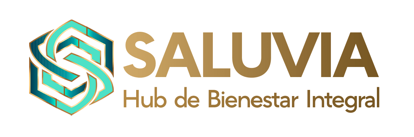 Logo Saluvia Hub de Bienestar Integral Dorado